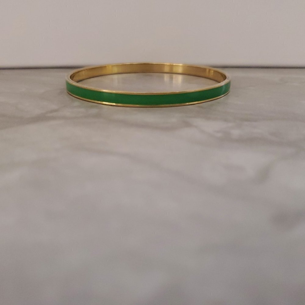 💚 Vintage Y2k 00s 2000's J. Crew Bright Spring Green Skinny Bangle 💚 - Picture 3 of 9